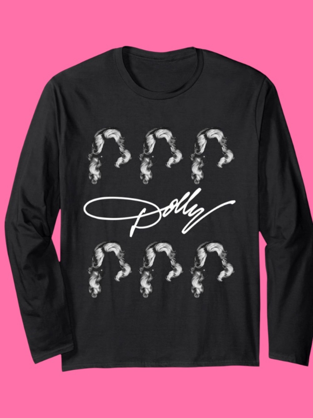 Dolly Signature Black Long-Sleeve Graphic Tee